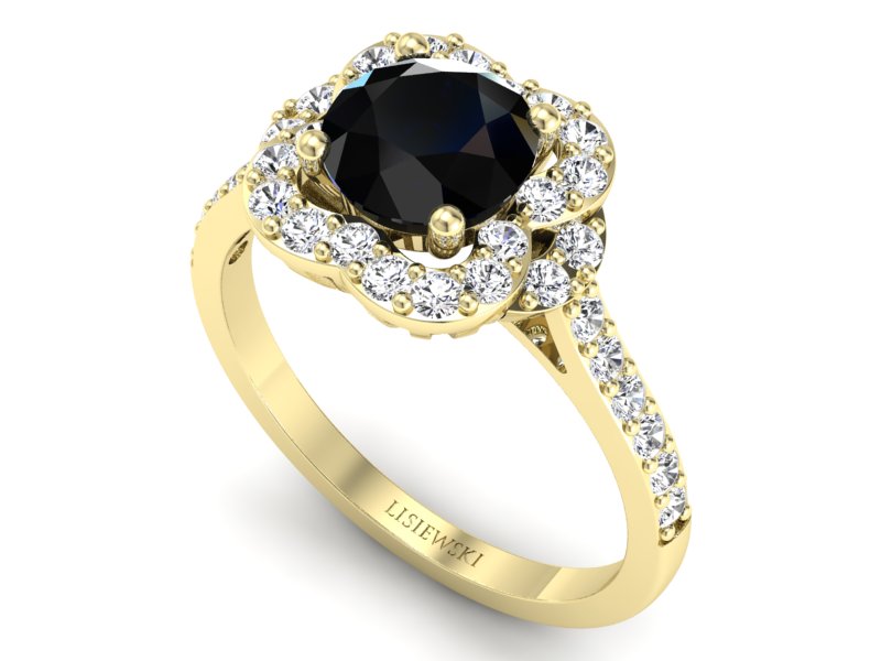 Pierścionek z szafirem i brylantami promocja - 2563skwpro — zdjęcie 3