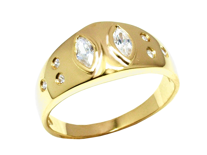 Złoty pierścionek z cyrkoniami - 2567