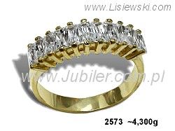 Złoty Pierścionek z cyrkoniami żółte złoto proba 585 - 2573