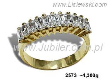 Złoty Pierścionek z cyrkoniami żółte złoto proba 585 - 2573 - 1