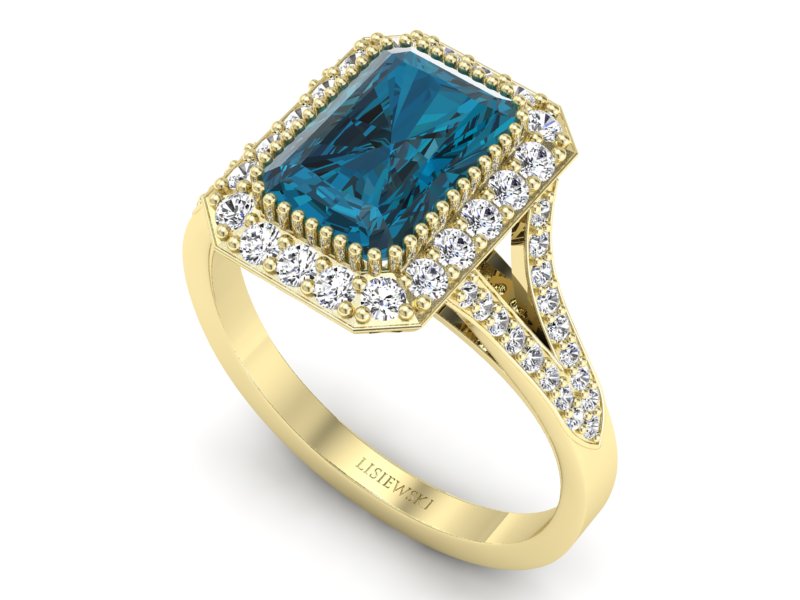 Złoty Pierścionek z Brylantami - Obietnica Wieczności - 2574skwx — zdjęcie 3