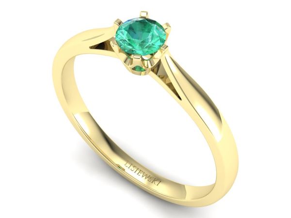 Złoty pierścionek ze szmaragdem - promocja - 2589skwpro