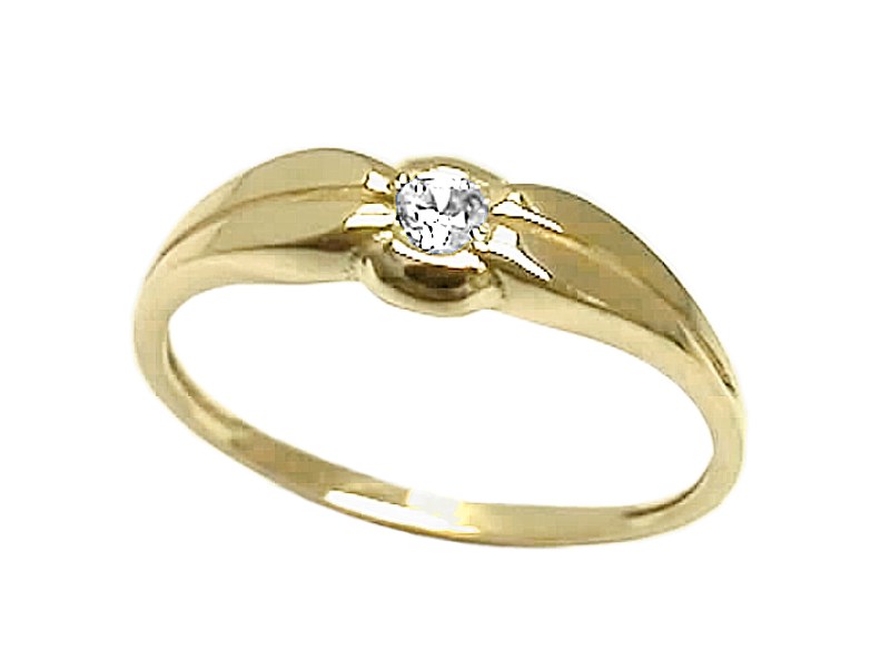 Złoty pierścionek z cyrkonią - 2592