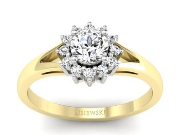 Złoty pierścionek z diamentami promocja - 2615skwpro - 1