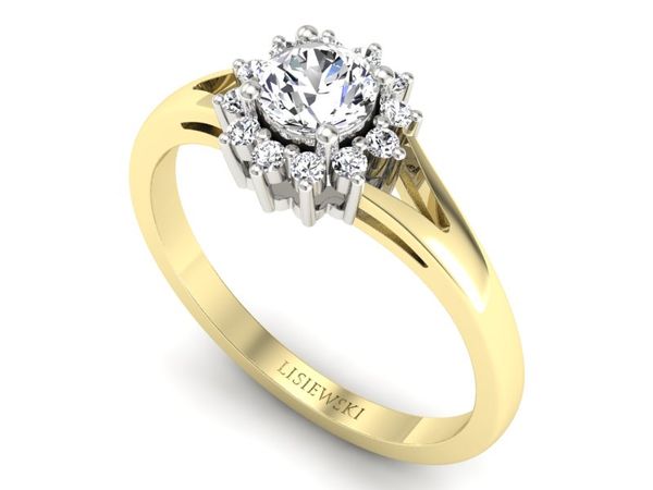 Złoty pierścionek z diamentami promocja - 2615skwpro
