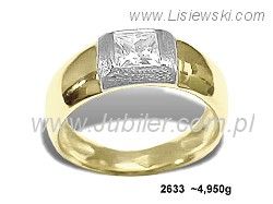 Złoty Pierścionek z cyrkonią żółte złoto próba 585 - 2633