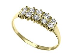 Złoty Pierścionek z diamentami żółte złoto 585 - 2634br