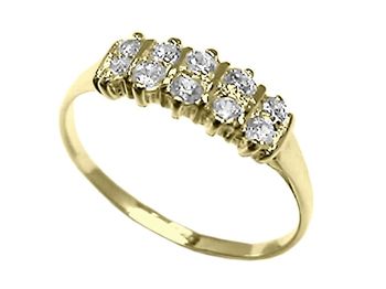 Złoty Pierścionek z diamentami żółte złoto 585 - 2634br - 1