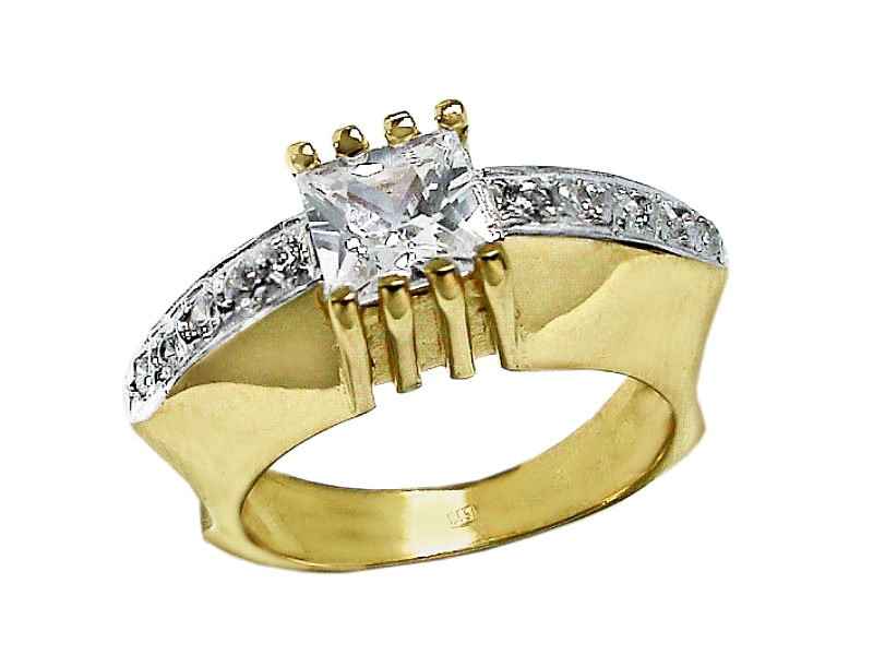 Złoty pierścionek z cyrkoniami - 2635