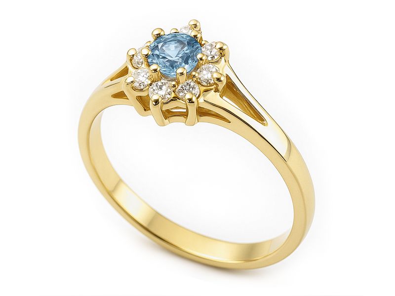 Złoty pierścionek z cyrkoniami żółte złoto - 2653n