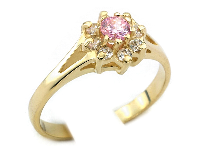 Złoty pierścionek z cyrkoniami żółte złoto - 2653r