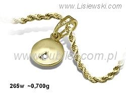 Złota zawieszka Wisiorek z cyrkonią żółte złoto 585 - 265w
