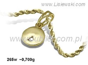 Złota zawieszka Wisiorek z cyrkonią żółte złoto 585 - 265w - 1