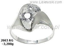 Pierścionek srebrny z cyrkoniami biżuteria srebrna - 2663ag