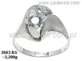 Pierścionek srebrny z cyrkoniami biżuteria srebrna - 2663ag - 1