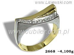 Złoty Pierścionek z cyrkoniami żółte złoto próby 585 - 2668 - 1