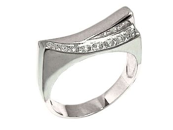Pierścionek srebrny z cyrkoniami biżuteria srebrna - 2668ag - 1