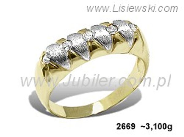 Złoty Pierścionek z cyrkoniami żółte złoto próba 585 - 2669