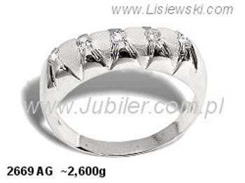 Pierścionek srebrny z cyrkoniami biżuteria srebrna - 2669ag - 1