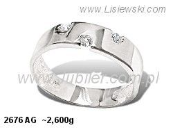 Pierścionek srebrny z cyrkoniami biżuteria srebrna - 2676ag - 1