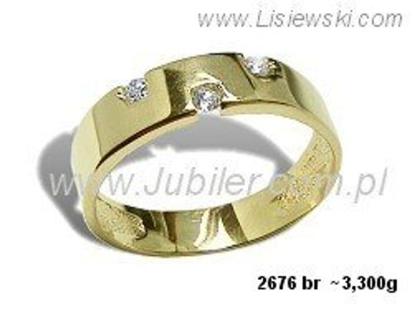 Złoty Pierścionek z brylantami złoto próby 585 żółte złoto - 2676br_SI_H