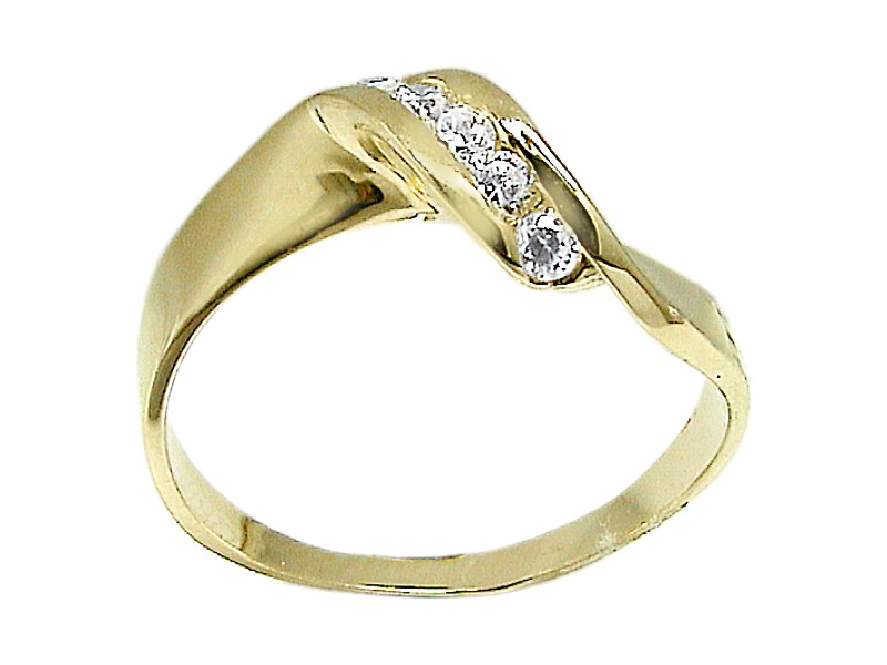 Złoty pierścionek z cyrkoniami - 2723
