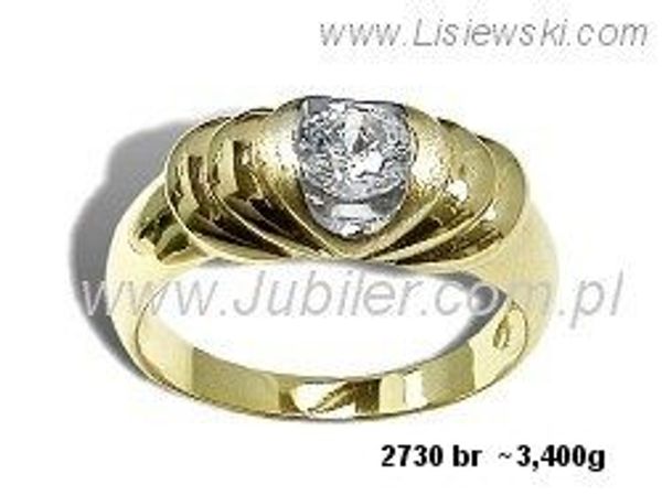 Złoty Pierścionek z brylantem żółte złoto próba 585 - 2730br
