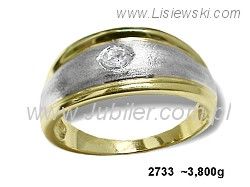 Złoty Pierścionek z cyrkonią żółte złoto próba 585 - 2733 - 1