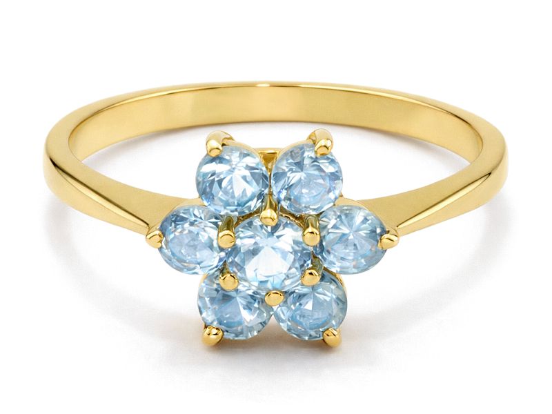 Złoty pierścionek z cyrkoniami - 2739ca — zdjęcie 3