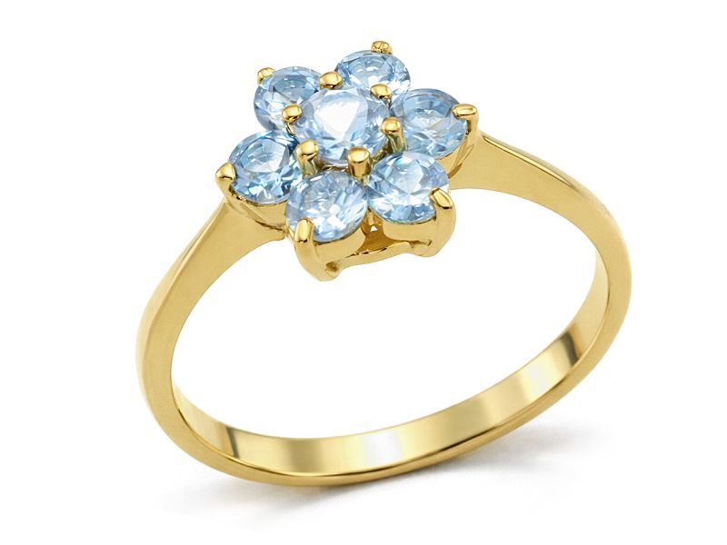 Złoty pierścionek z cyrkoniami - 2739ca