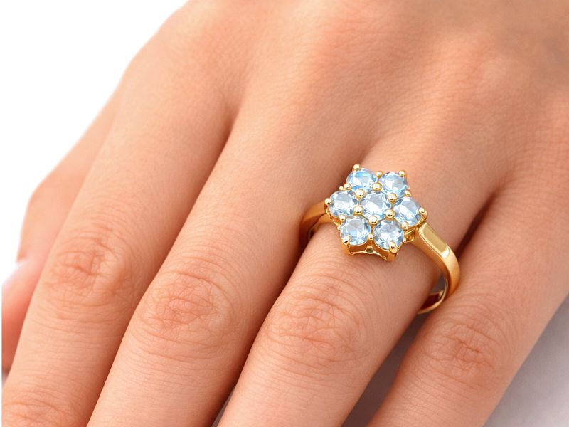 Złoty pierścionek z cyrkoniami - 2739ca — zdjęcie 2