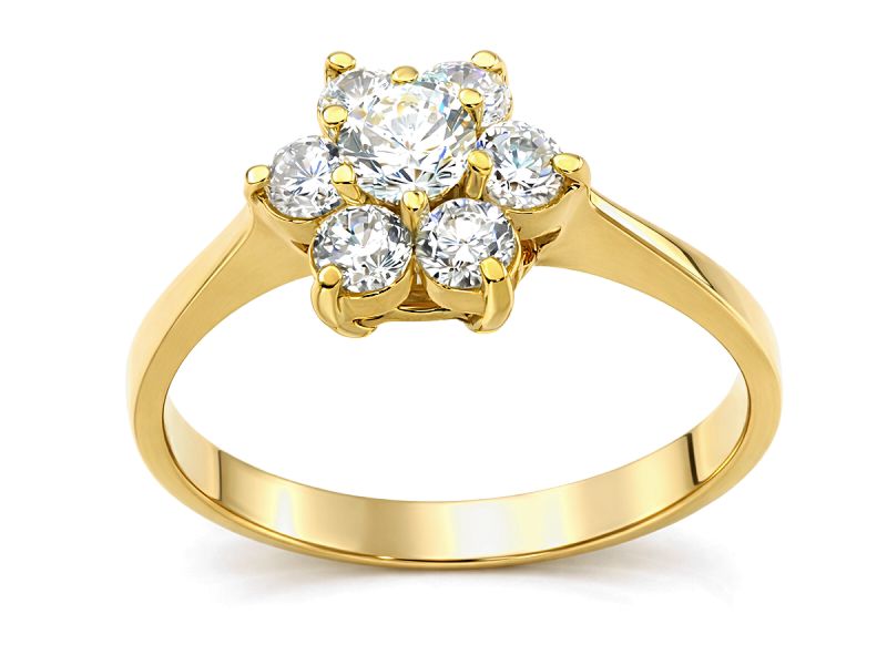 Złoty pierścionek z cyrkoniami - 2739n