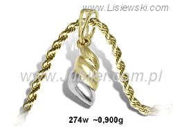 Złoty wisiorek zawieszka z żółtego złota próby 585 - 274w - 1