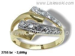 Złoty Pierścionek z brylantami złoto próby 585 żółte złoto - 2755br