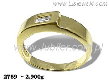 Złoty Pierścionek z cyrkonią żółte złoto próba 585 - 2759 - 1