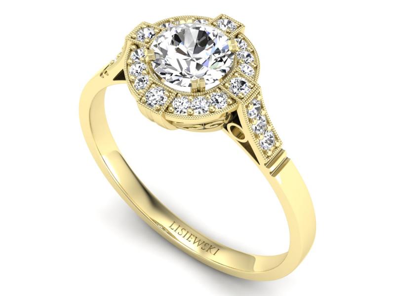 Ekskluzywny Pierścień Złoty z Diamentami - 2765skwpro — zdjęcie 3