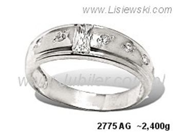 Pierścionek srebrny z cyrkoniami biżuteria srebrna - 2775ag - 1