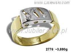 Złoty Pierścionek z cyrkoniami żółte złoto próby 585 - 2776