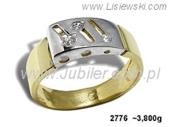 Złoty Pierścionek z cyrkoniami żółte złoto próby 585 - 2776 - 1