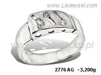Pierścionek srebrny z cyrkoniami biżuteria srebrna - 2776ag - 1