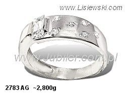 Pierścionek srebrny z cyrkoniami biżuteria srebrna - 2783ag