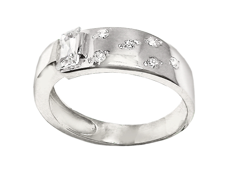 Srebrny pierścionek z cyrkoniami - 2783ag