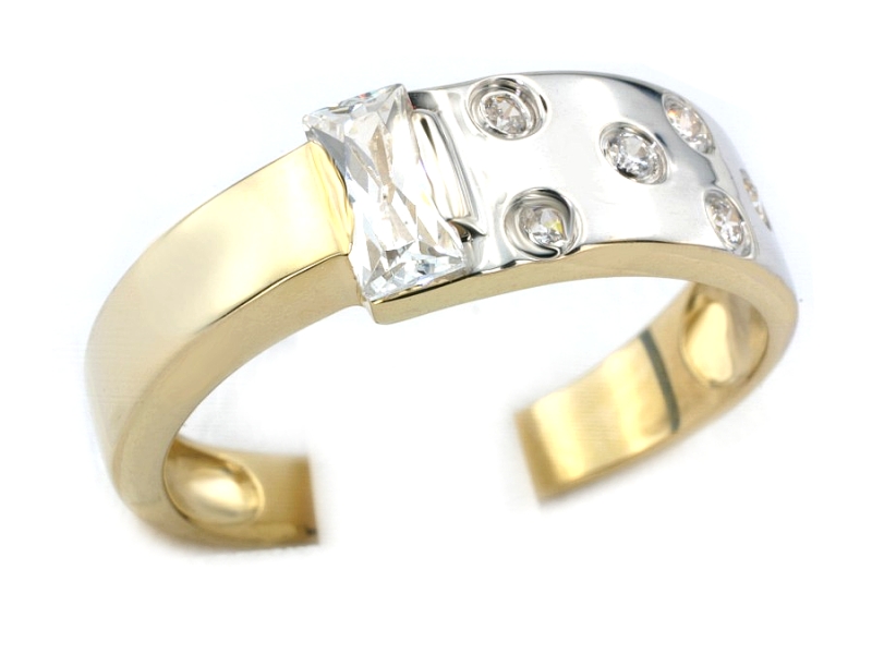 Złoty pierścionek z cyrkoniami - 2783p