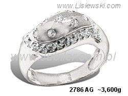 Pierścionek srebrny z cyrkoniami biżuteria srebrna - 2786ag