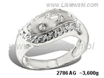 Pierścionek srebrny z cyrkoniami biżuteria srebrna - 2786ag - 1