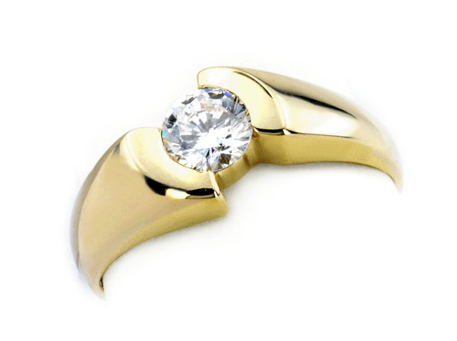 Złoty pierścionek z brylantem żółte złoto - 2798br_P_I — zdjęcie 3