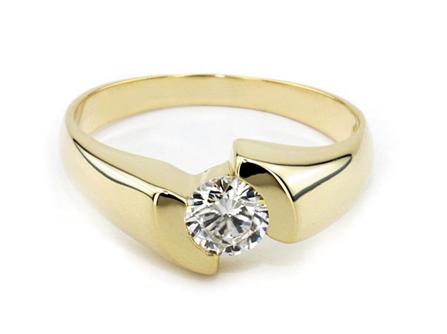 Złoty pierścionek z brylantem żółte złoto - 2798br_VS_H — zdjęcie 2