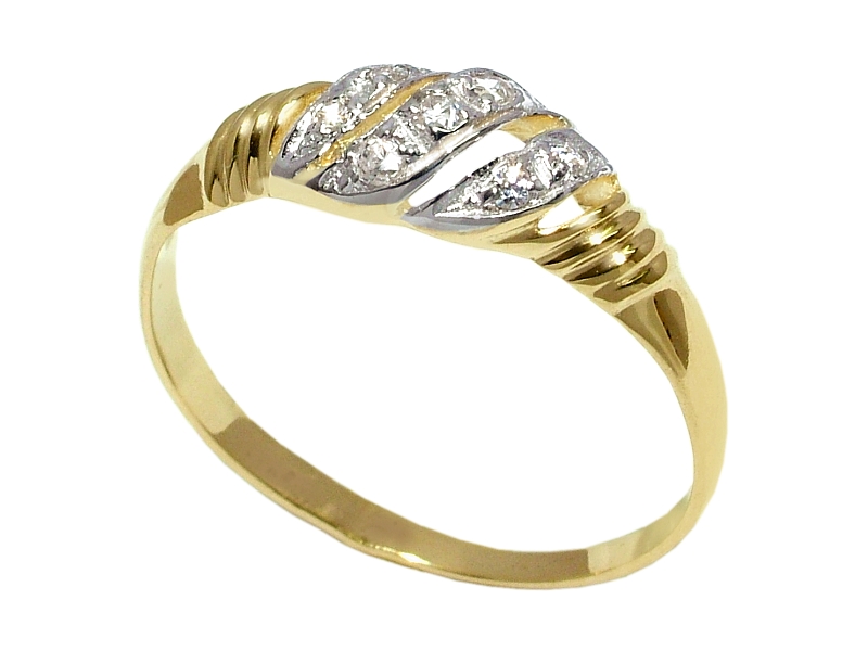 Złoty pierścionek z cyrkoniami żółte złoto - 28