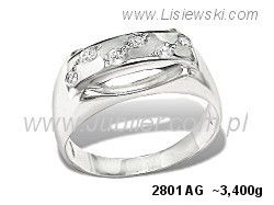 Pierścionek srebrny z cyrkoniami biżuteria srebrna - 2801ag