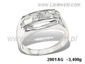 Pierścionek srebrny z cyrkoniami biżuteria srebrna - 2801ag - 1